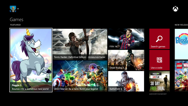 Billede der viser Xbox One Game Store